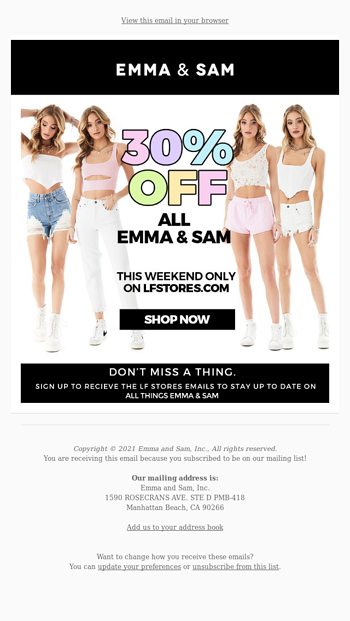 30 OFF EVERYTHING