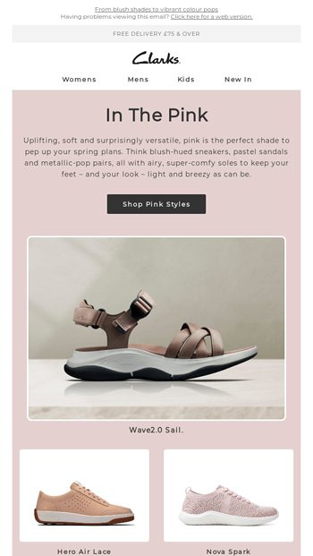 New shoes for spring? Think pink 🌸 - Clarks Email Archive