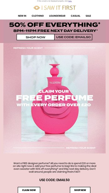 i saw it first free perfume