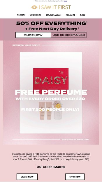 i saw it first free perfume