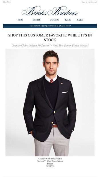 Available Again Country Club Madison Fit Saxxon™ Wool Two Button Blazer Brooks Brothers Email
