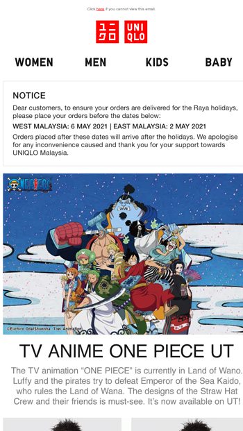 New Ut Luffy And His Straw Hat Pirates Land In Wano Country Uniqlo Email Archive