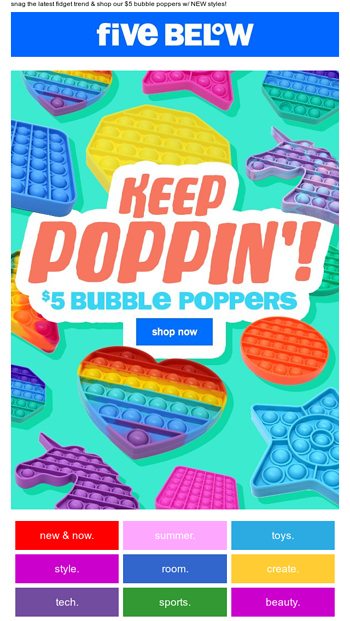 do they have popits at five below