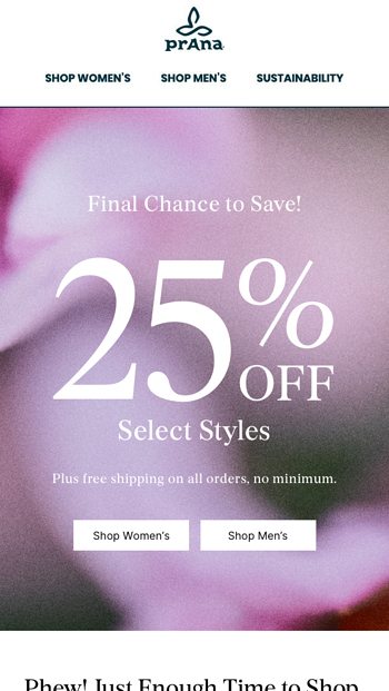 Last Chance to Save 25