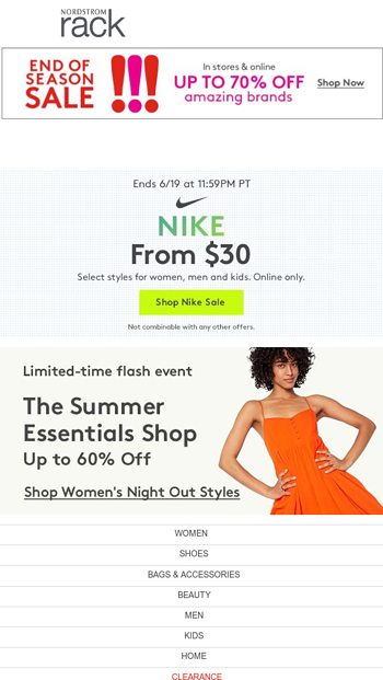 Nordstrom Rack Email Newsletters