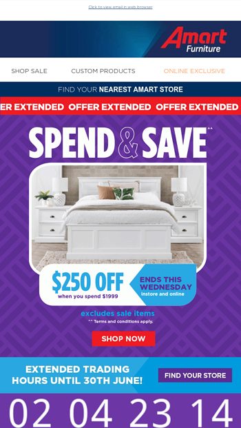 Spend SAVE Extended Amart Furniture Email Archive