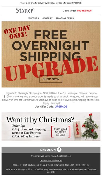 Overnight Shipping Upgrade