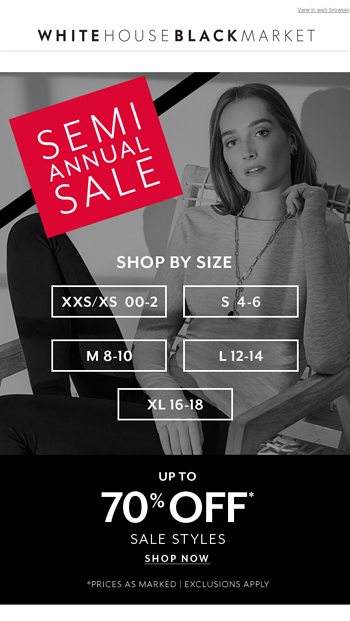 Have you shopped our Semi-Annual Sale yet? - White House Black Market ...