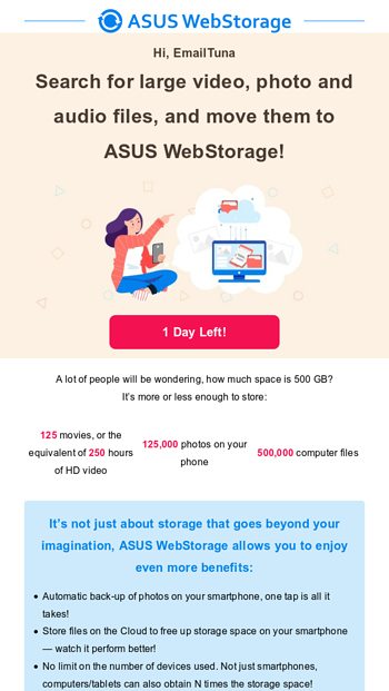 35 Off Cloud Space Upgrade Now Asus Webstorage Email Archive