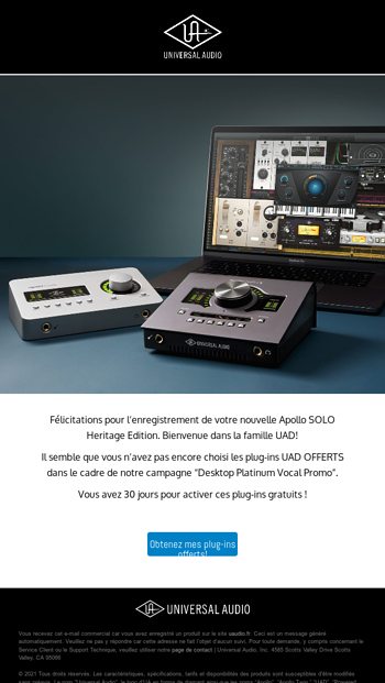 NrsquoOubliez Pas Vous Avez 30 Jours pour Choisir vos PlugIn UAD Gratuits 