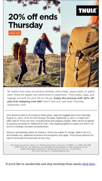 Thule Inc. Email Newsletters