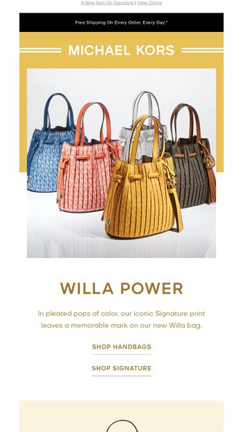 Yes, Pleats! Meet The Willa Bag - Michael Kors Email Archive