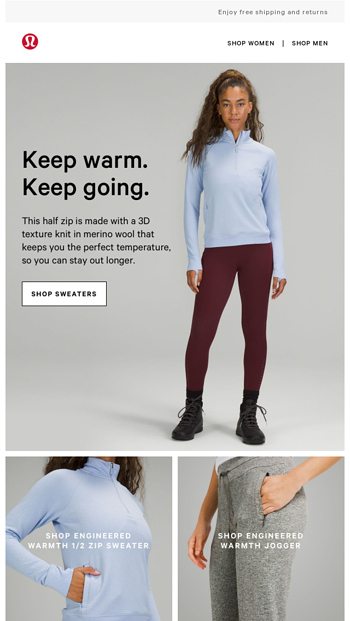 When you expect performance every day - lululemon Email Archive