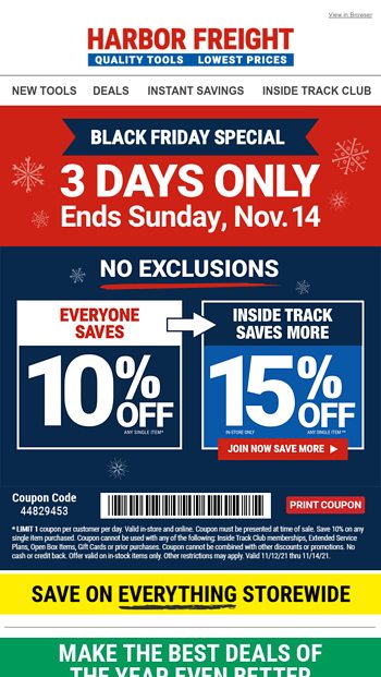 FINAL DAY - Last Chance to Use Your 10% off Coupon - Harbor Freight ...