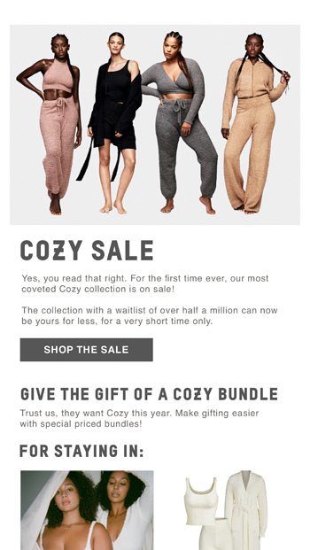 Cozy on Sale For The First Time Ever - SKIMS Email Archive