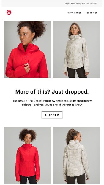 Some fan-favourite styles just got a colour refresh. - lululemon Email ...