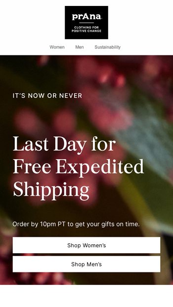 Expedited Shipping Ends Today and Its Free