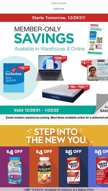 Sneak Peak! Preview Tomorrow's Savings TODAY! - Costco Wholesale Email ...