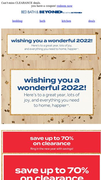 🍾🥂 Permission To Save Big With New Year Savings! - Bed Bath & Beyond ...