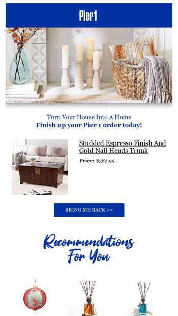Come back and shop your cart