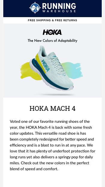 HOKA'S Mach 4 - The New Colors in Adaptability - Running Warehouse ...