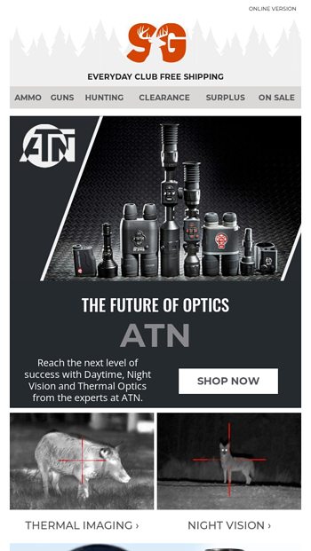 Atn Thermal Night Vision Optics See The Future Dominate The Dark Sportsman S Guide Email