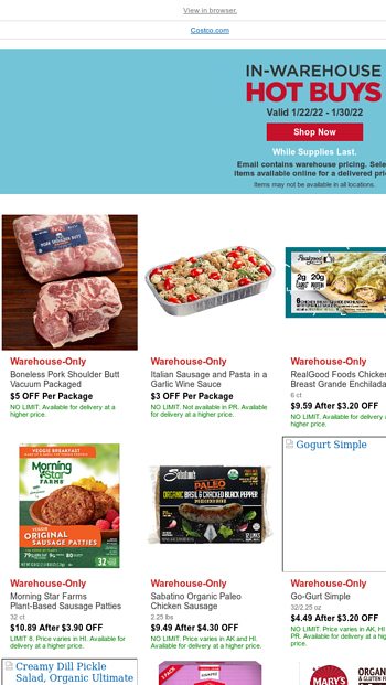 In Warehouse Hot Buys Start Today Doors Open At Am Or Shop Online Now Costco Wholesale