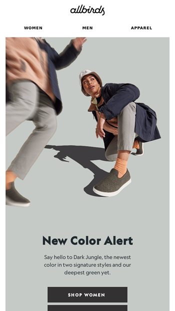 Heads Up! New Color - Allbirds Email Archive