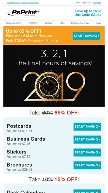 Last Day for New Yearrsquos Savings Up to 65 OFF
