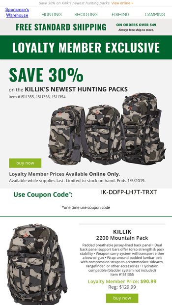 sportsman's warehouse hydration packs