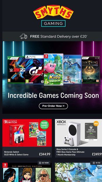 Pre-order incredible games coming soon! - Smyths Toys Superstores Email ...