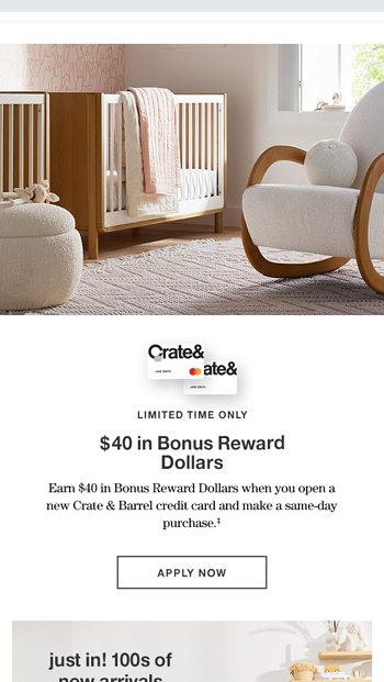 New cardholders, learn how to earn $40 in Bonus Reward Dollars - Crate ...