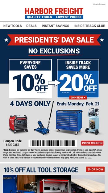 Your Coupon is Inside - Harbor Freight Tools Email Archive