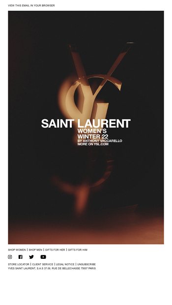 Yves saint discount laurent newsletter