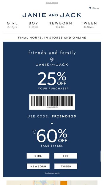 Janie and Jack Email Newsletters