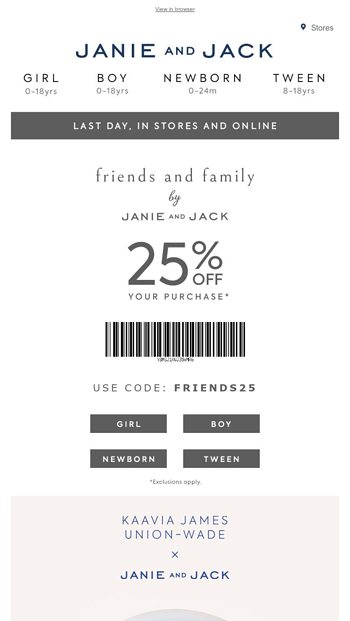 Janie and Jack Email Newsletters