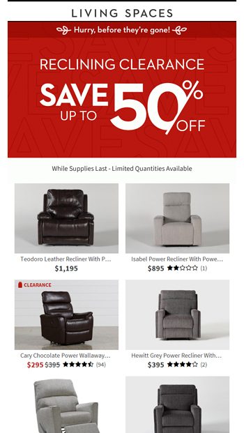 CLEARANCE Reclining Collections