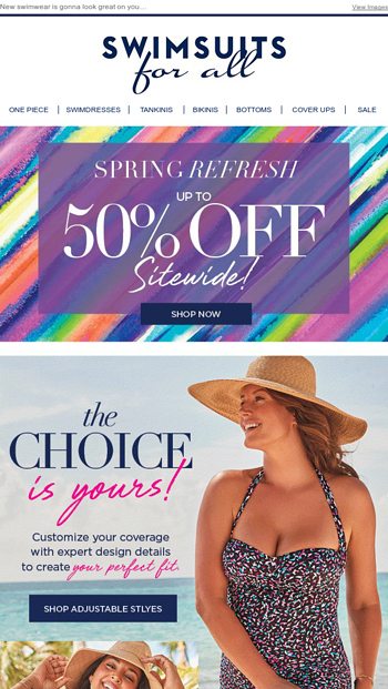 🌸 Hey, The Choice Is Yours This Spring! - Swimsuits For All Email Archive