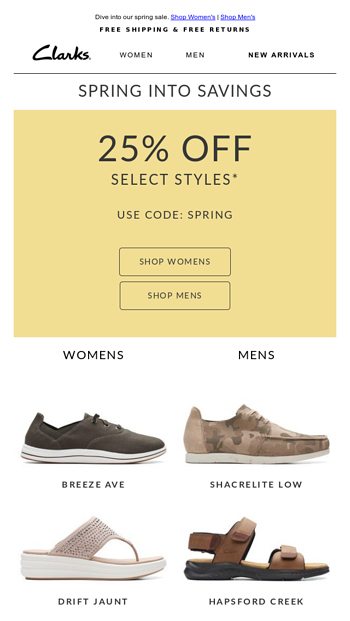 clarks shoes 25 off