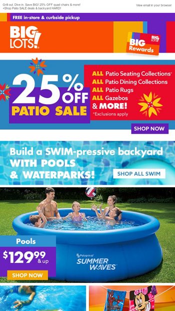 Savings for a SUN-sational summer! ☀️ - Big Lots Email Archive