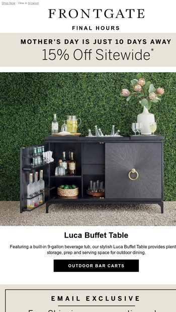 frontgate luca buffet table