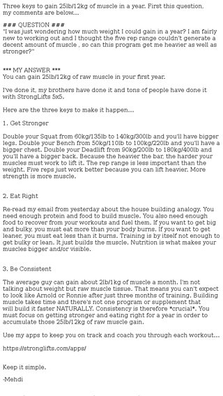 how to gain 25lb muscle in one year