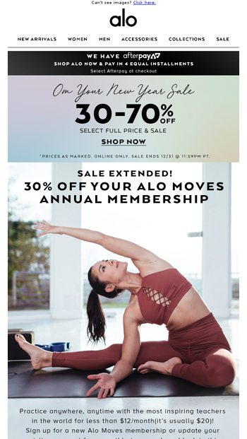 Sale Extended 30 Off Your Alo Moves Annual Membership Alo Yoga