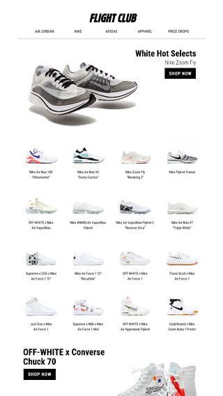 flight club off white converse