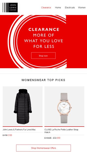 Clearance Save now on our top Womenswear picks