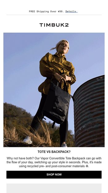 The versatile Vapor 2in1 tote bag