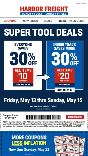 FINAL DAY – Last Chance to Use Your 30% Off Coupon - Harbor Freight ...