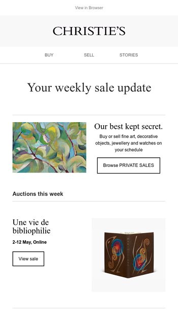 Christie's Email Newsletters