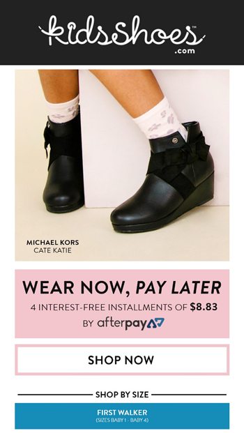 buy now pay later kids shoes