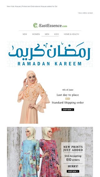 Over 100 New items added to Eid collection  Last day cutoff for Standard shipping is 4th June